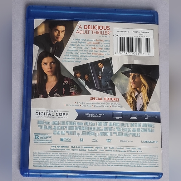 A Simple Plan Blu-Ray + DVD widescreen movie set 2018 Rated R film EUC - Picture 2 of 4